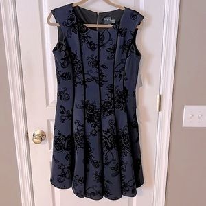 Gabby Skye Fit & Flare Dress Navy/Black Size 12